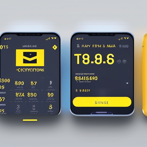 An image showcasing a sleek and futuristic mobile device displaying the Binance Pay app