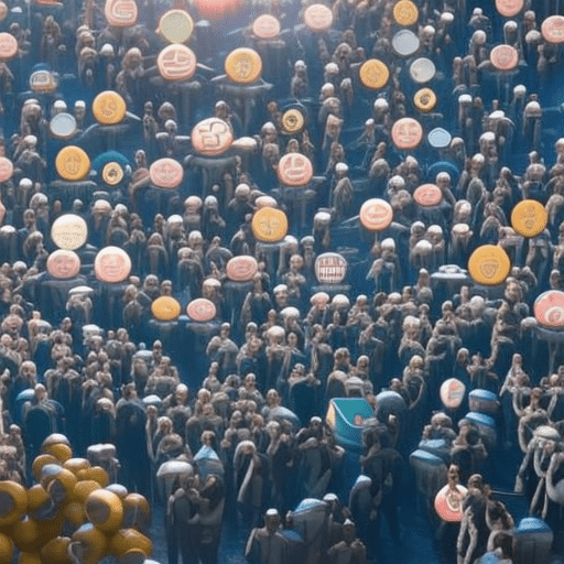 An image showcasing a diverse group of people, each holding a unique cryptocurrency symbol in their hands, surrounded by a vibrant digital landscape, representing the limitless potential of cryptocurrency donations